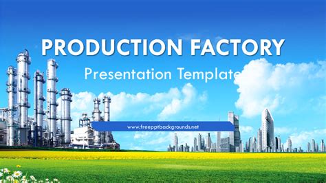 Production Factory Powerpoint Templates Blue Google Slides Green