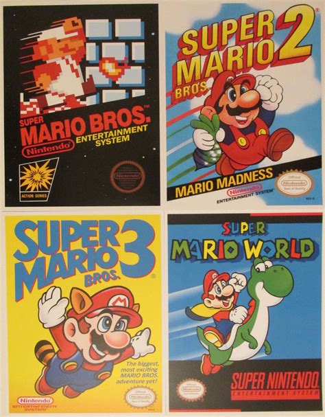 Nintendo Super Mario Bros NES/SNES Retro Video Game Box Art - Etsy