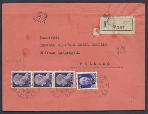 Storia Postale Luogotenenza Raccomandata Da Gesso A Palermo Fga