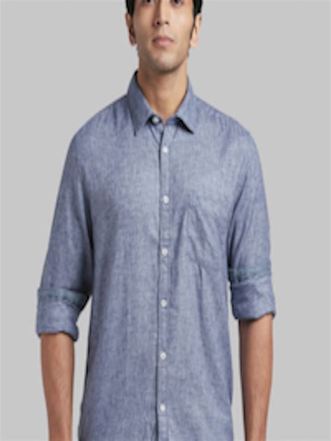 Buy Parx Men Blue Slim Fit Solid Casual Shirt Shirts For Men 13098920 Myntra