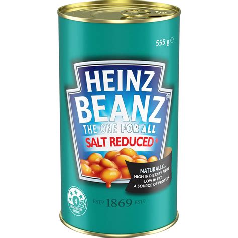 Heinz Beanz Baked Beans Salt Reduced 555g Woolworths