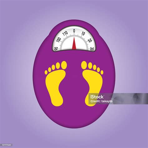 Weight Scales Vector Purple Color And Numbers On Purple Background