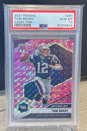 Tom Brady Panini Mosaic Prizm Camo Pink Psa Gem Mint