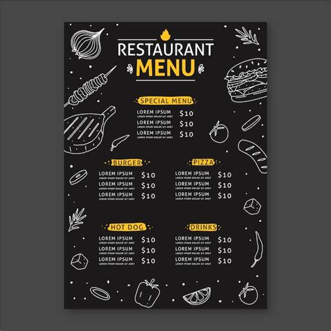 Premium Vector Restaurant Menu Template Design