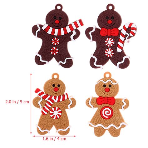 24 Pcs Gingerbread Man Pendant Pvc Soft Glue Mini Gifts Christmas