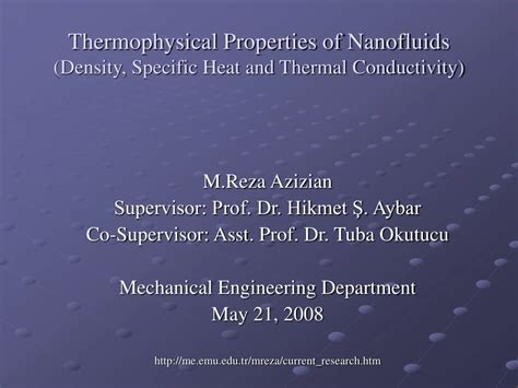 Ppt Thermophysical Properties Of Nanofluid S Density Specific Heat