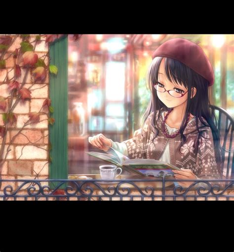 Create Meme Anime Girl In A Cafe Anime Girl With Glasses Meganekko