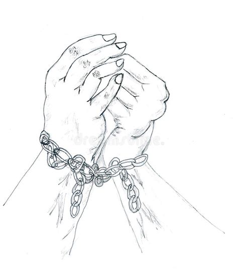 Hands In Chains Sketch Stock Illustration Illustration Of Human 90291370