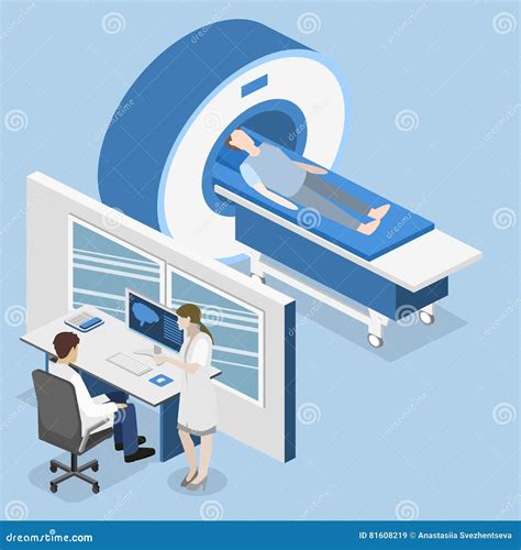 Isometric Flat 3d Concept Hospital Medical Mri Web Illustration Stock