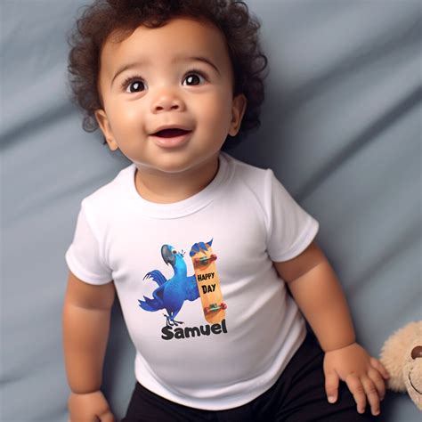 Blue Macaw Parrot Birthday Shirt Tropical Bird Tee For Kids Perfect