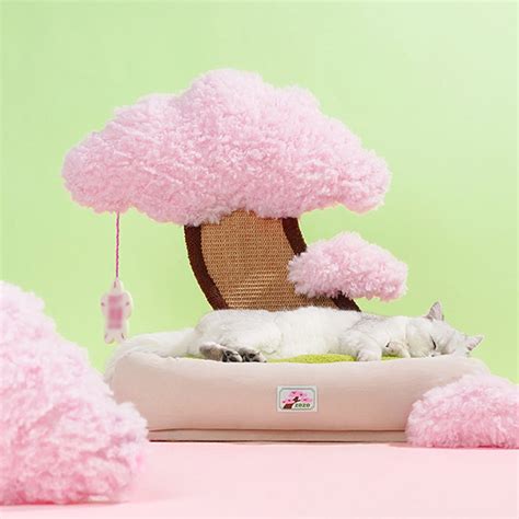 Sakura Tree Cat House Plush Cotton Apollobox