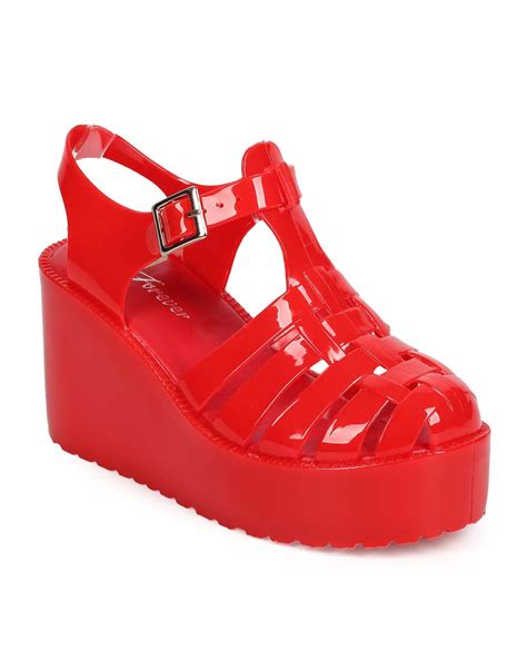 Forever Ea80 Women Jelly Round Toe Platform Fisherman Wedge Sandal