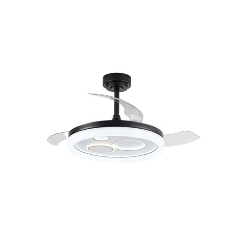 Ventilador Led Con Aspas Retr Ctiles Naira Negro W Cct Cristalrecord