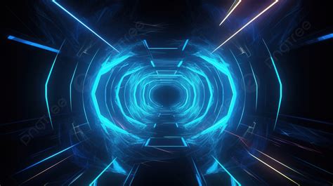 Virtual Neon Tunnels A 3d Rendered Abstract Background With Stepless