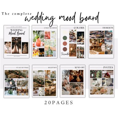 Wedding Mood Board Template Digital Wedding Planner Template Wedding