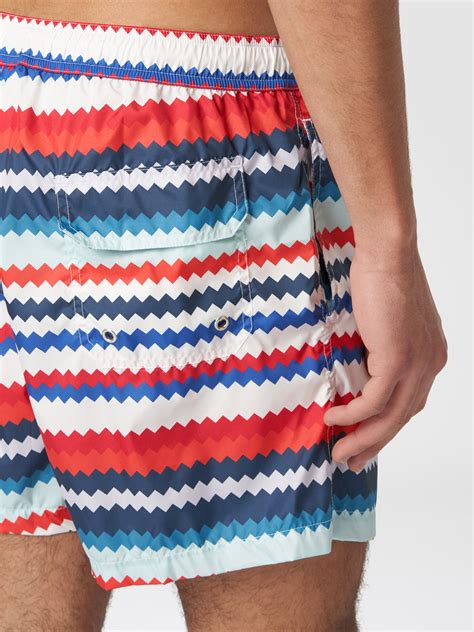 Swimming Trunks In Small Zigzag Print Nylon Multicoloured Missoni