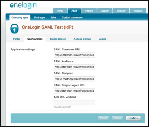 onelogin integration wavefront