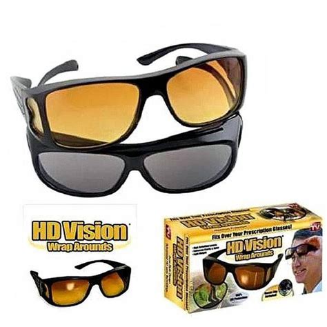 2 Pack Hd Night Day Vision Driving Wrap Around Anti Glare Sunglasses With Polarized Lens For Man