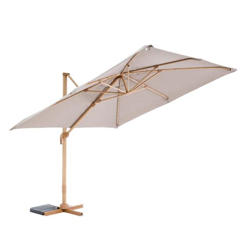 Parasol Carr D Port Manivelle Taupe Look Bambou X Cm