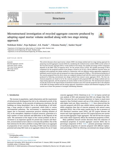 microstructural investigation  recycled aggregate concrete