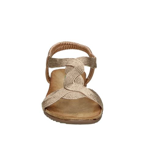 Sandalias Planas En Bronce Para Mujer Amarpies MEGACALZADO