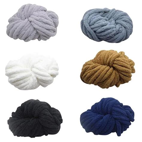 6 Colors DIY Soft Chenille Wool Yarn Coarse Wool Blanket Ice Strips