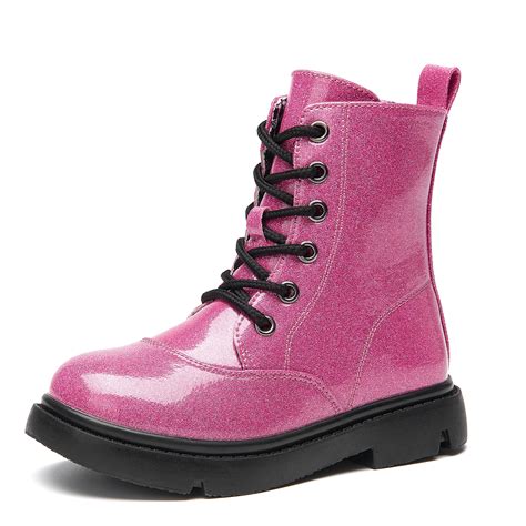 Dadawen Boys Girls Combat Boots Ankle Boots Lace Up Boots Handy Inner
