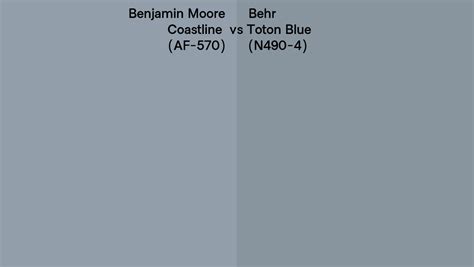 Benjamin Moore Coastline Af Vs Behr Toton Blue N Side By