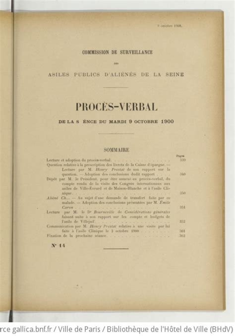 Proc S Verbaux Des S Ances De L Ann E Pr Fecture De La Seine