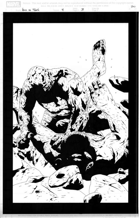 Albert Moy Original Comic Art HULK THING HARD KNOCKS By Jae Lee