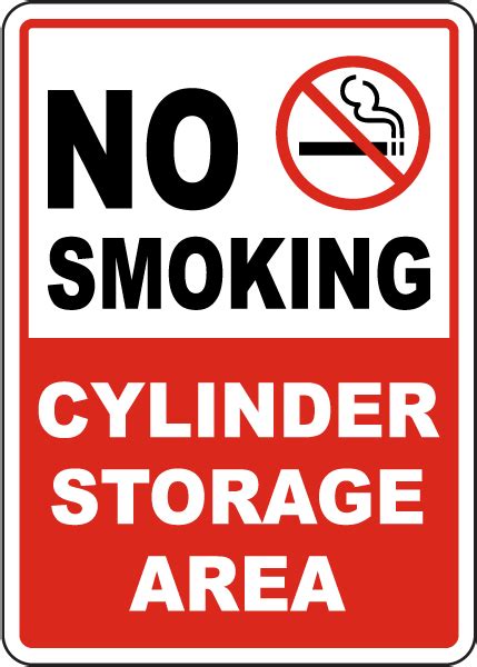 No Smoking Cylinder Storage Area Sign - Claim Your 10% Discount