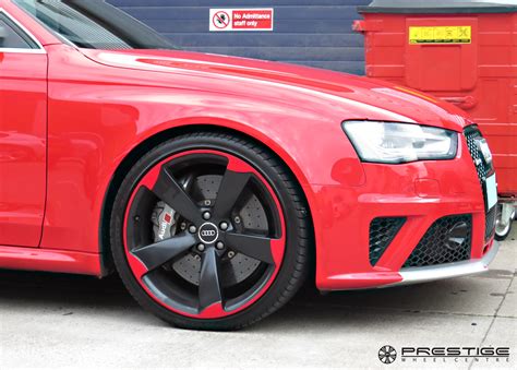 Audi Rs4 B8 With Custom ‘red Rotor Alloy Wheels Prestige Wheel