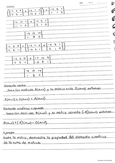 Solution Apuntes Con Ejemplos Matrices Suma Propiedad Conmutativa Y Asociativa Elemento