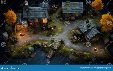 Top Down Fantasy Map Stock Illustration Illustration Of Firearm