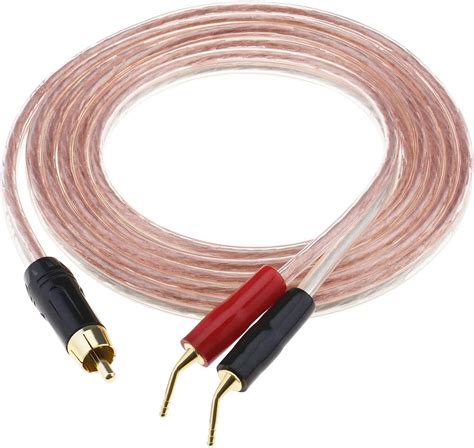 EMagTech RCA Speaker Cable RCA To Banana Pin Type Plug Speaker Wire RCA