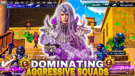 Dominating Aggressive Squads😱 1v4 Clutch Gameplay Sensi Op Best