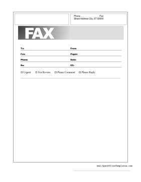 Basic Fax Cover Sheet