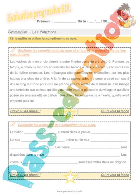 Evaluation Progressive Par Comp Tences Nom Cm Pdf Imprimer