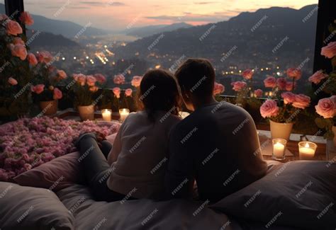 Premium Photo Two People Sitting On Bed With Candles