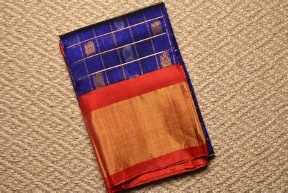 Tvis And Bliss Copper Sulfate Blue And Yellow Pochampally Ikkat Silk Saree