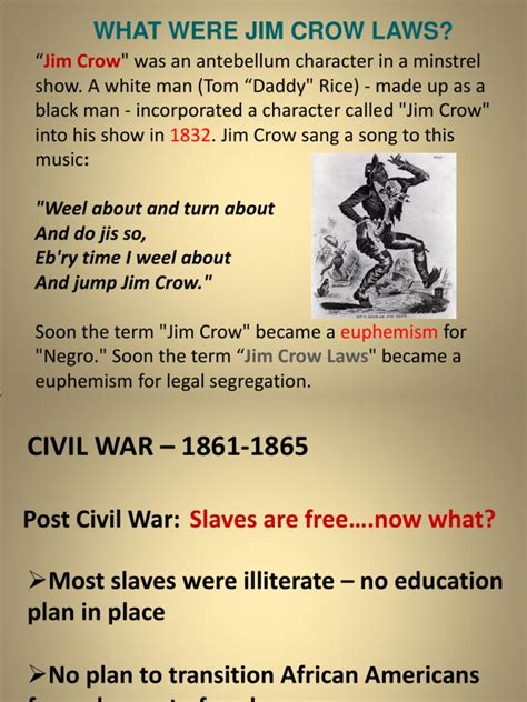 Jim Crow Power Point Jim Crow Laws Civil Rights Act Of 1964