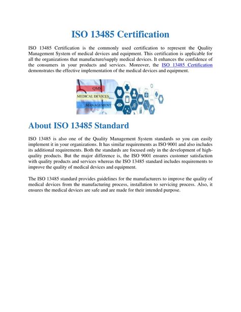 Ppt Iso 13485 Standard And Its Certification Powerpoint Presentation Id10706625