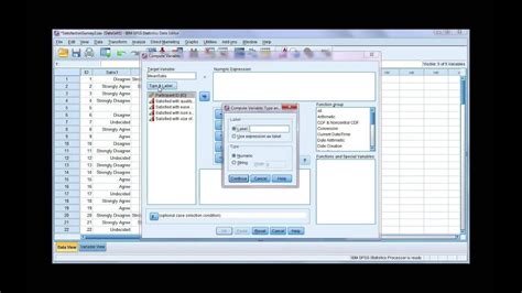 Compute A Mean Score From Several Variables In Spss Youtube