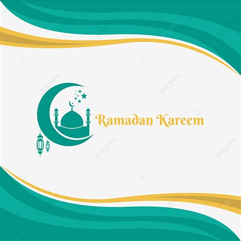 Gambar Desain Template Ramadhan Kareem Elegan Dengan Ornamen Bulan Sabit Dan Lentera Mubarak