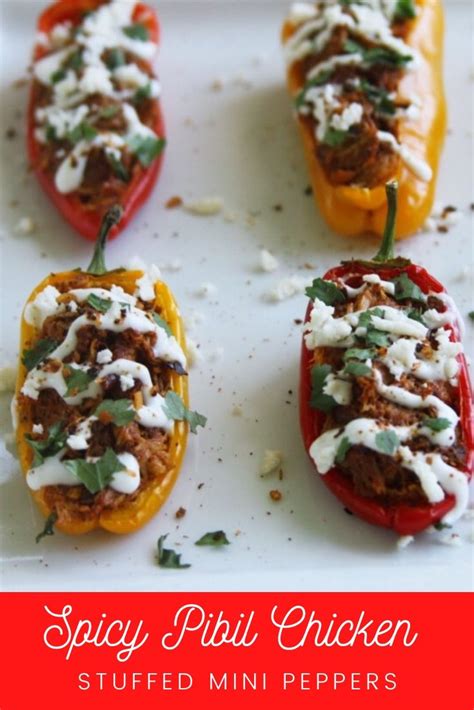 Spicy Pibil Chicken Stuffed Mini Peppers