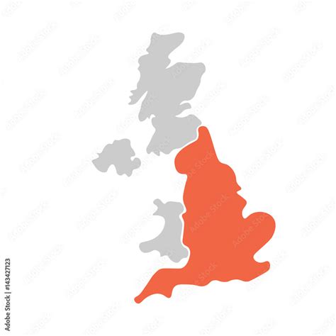 Simplified Hand Drawn Blank Map Of United Kingdom Of Great Britain And