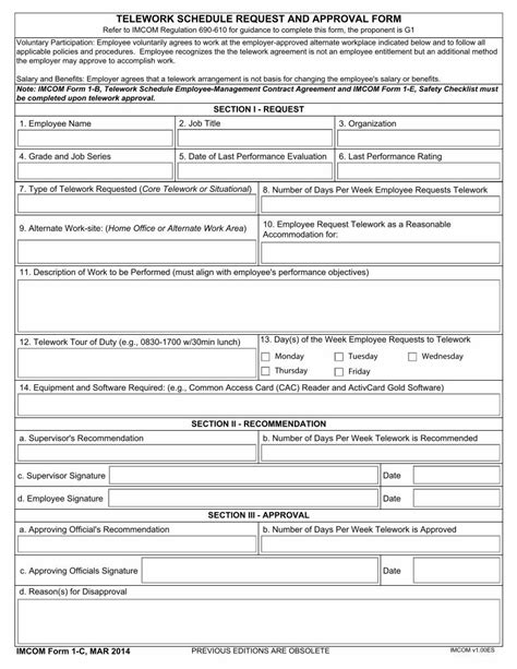 Pdf Telework Schedule Request And Approval Formsill · Pdf