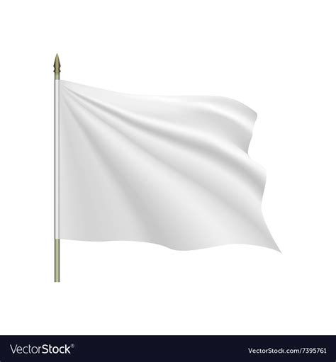 White flag waving on the wind Royalty Free Vector Image