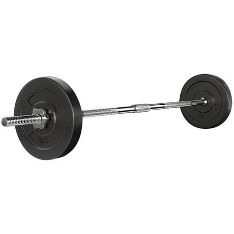 Everfit 18kg Barbell Set Weight Plates Bar Lifting Bench 168cm Woolworths