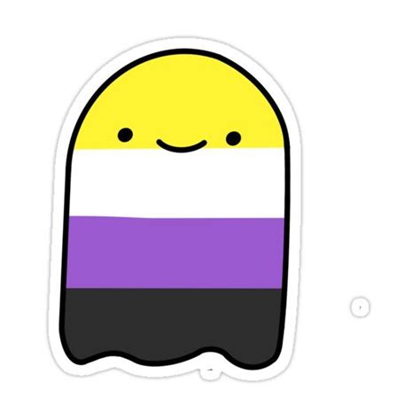 Non Binary Pride Ghost Sticker By Aussjamess Non Binary Pride